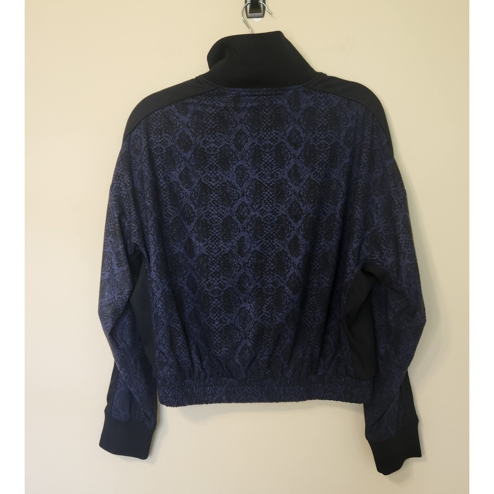 Athleta Womens Brooklyn Track Jacket Navy Snakeskin Print Full Zip Small - Picture 4 of 8